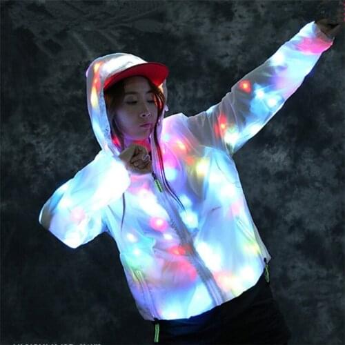 LZ48 Colorful light women jacket ballroom dance led costume prom outfit singer performance wears bodysuit dj outfit dress clothe