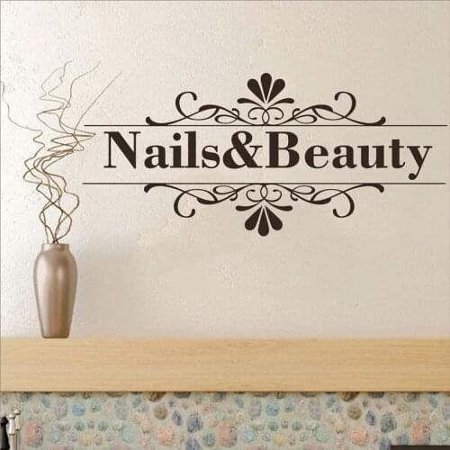 Nail Beauty Salon Wall Sticker Nail Shop Hands Spa Art Design Manicure Wall Decal Vinyl Durable custon text wall decal S1-001