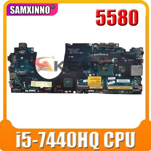 Original Laptop motherboard For DELL Latitude 5580 i5-7440HQ SR32R Mainboard CN-022G5H 022G5H LA-E151P DDR4