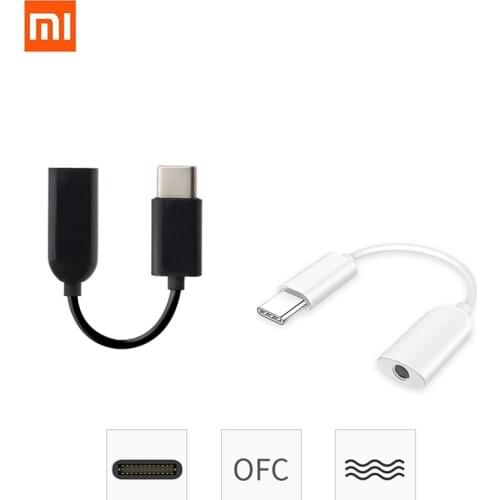 Original Type C to 3.5mm Earphone cable Adapter type-C USB male to AUX audio Jack for XIAOMI Mi 9 8 se 8 9 a2 6x black shark