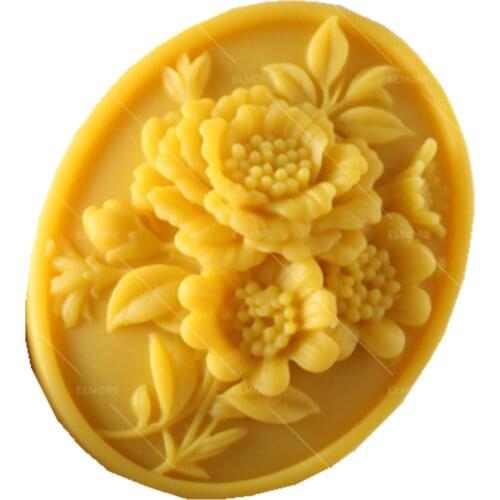 Oval Flower Mold Floral Beautiful Soap Making Molds Silicone Mould for Wax Melt Aroma Candle Plaster Epoxy Resin Art Crafts Mold