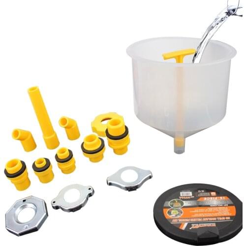 Plastic Filling Funnel Spout Pour Oil Tool 15Pcs/Set Car Accessories Fit Universal Vehicles Spill Proof Coolant Filling Kit