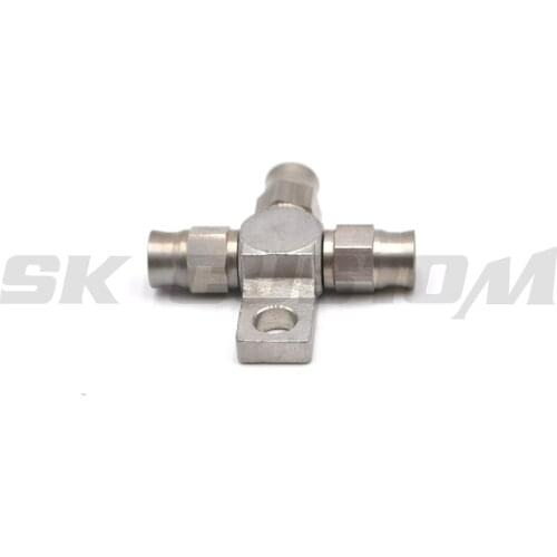 Stainless Steel AN3 Swivel Hose end Cross Splits tee Block with Locating Lug Mount Tab