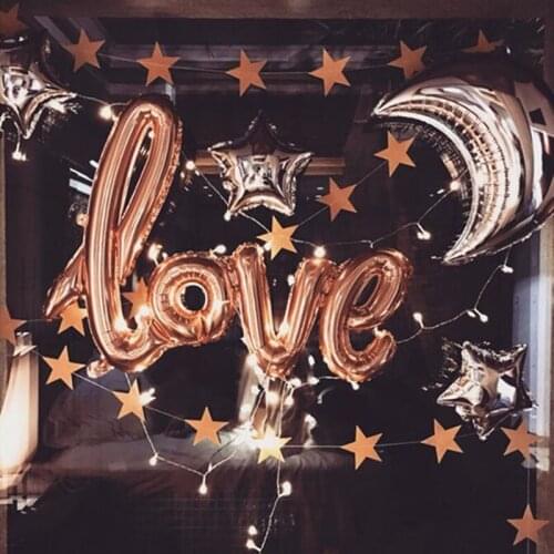 Clearance Sale Small Paper Pentagram Hanging Wedding Bunting Banner Birthday Decoration String Streamer Party Supplies