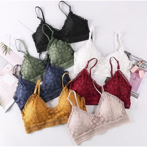 Sexy Bra Panties Set Women Seamless Bra Padded Bralette Lingerie Lace Briefs Fashion One-piece Underwear Female Intimates