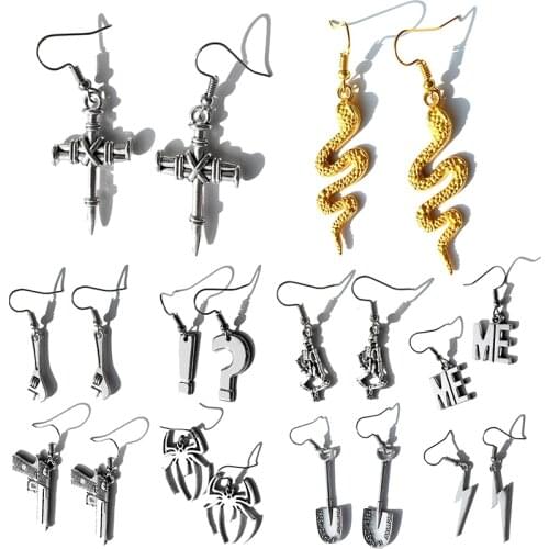 50 Style Earrings For Women Fashion Punk Drop Earrings Simple Cool Cute Jewelry Custom Handmade Girls Snake Cross Animal