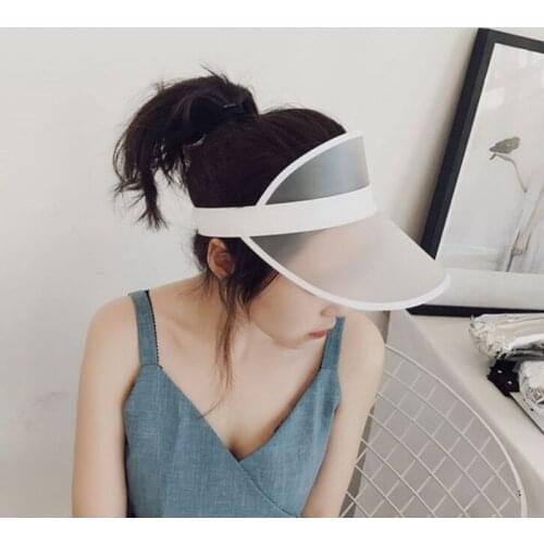 10 Colors Women Men Transparent PVC Plastic Sunshade Hat Frosted Sweet Candy Color Empty Open Top Sports Beach Sun Visor Cap28GD