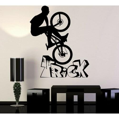Sport Bike Wall Decals Extreme Sports Bicycle Wheel Vinyl Wall Decal Bike Bicycle Teen Room Sports Home Bedroom Decor M344