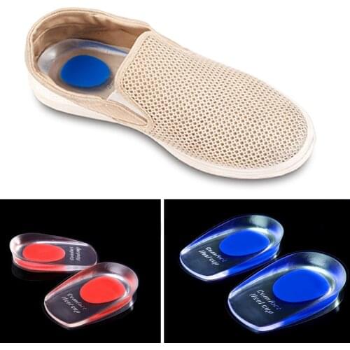 1 Pair Men Women Silicon Gel heel Cushion insoles soles relieve foot pain protectors Spur Support Shoe pad High Heel Inserts