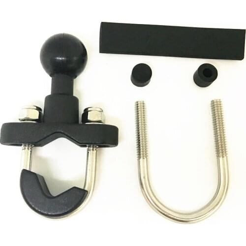 Stainless Steel U-Bolt Motorcycle Handlebar Bike Rail Rod Base 1 Inch Ball Mount for Gopro Camera Smartphone for Garmin Holder
