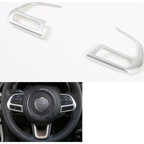 YAQUICKA Fit For Jeep Renegade 2015 2016 Car Steering Wheel Decoration Trim Styling Sequins 2Pcs/set ABS 4colors Available