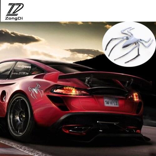 ZD 1Pc car stickers Metal spider Sticker for Jeep Renegade Wrangler Skoda Octavia A7 2 Rapid Fabia Yeti Opel Astra H J G 2017