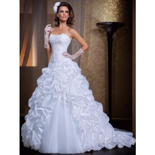Prom Gown Elegant Two in One Lace Wedding Dress Sweetheart Organza Tiered Detachable Skirt Vestido De Noiva