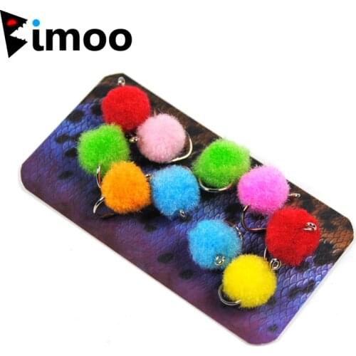 10pcs/Pack Mixed Color Glow Bug / Egg Fly #12 Hook Trout Fly Fishing Flies Fish more less