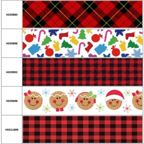 10yard Merry Christmas Snowman Snowflak Colorful Cartoon Grosgrain Ribbon Accessory Hairbow Headwear Decoration DIY 38MM 75MM