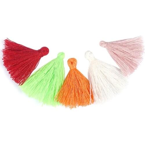 100Pcs Color Mini Tassel Fringe Pendant DIY Craft Supplies Party Cotton Tassel Trim Garments Curtains Jewelry Decor Material