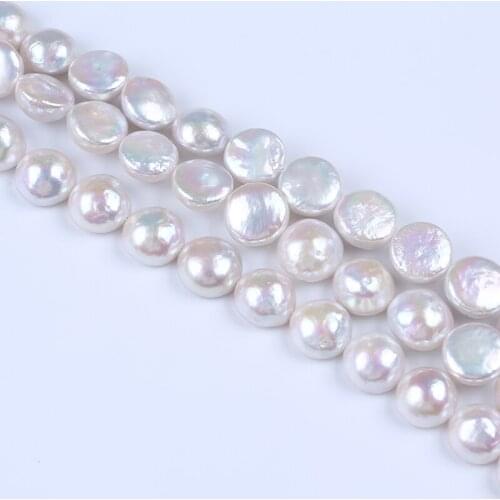 12-13mm white natural loose beads freshwater mabe pearl strand