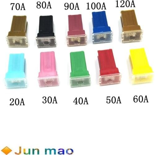 1pcs 20A 25A 30A 40A 50A 60A Insurance Auto Square Fuse Tube for Car Air Conditioning Insurance Fan