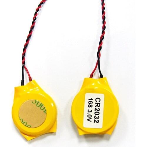 2pcs/lot CR2032 2032 Battery Wire 2pin Laptop Motherboard BIOS CMOS Battery With Wire Disassemble Battery Accessories & Parts