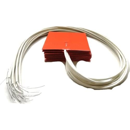 200*200mm heating pad for 3d printer 110v 250w adhesive 1 side 100k thermistor 1000mm lead wire out from middle of 1 side
