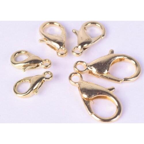 6x10mm 7x12mm 9x16mm Gold Color Metal Lobster Clasps Hooks for Necklace Bracelet Jewelry Making DIY Findings