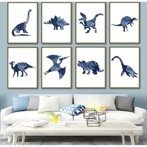 Abstract Dinosaur Pterodactyl Minimalist Wall Art Canvas Painting Nordic Posters And Prints Wall Pictures For Living Room Decor