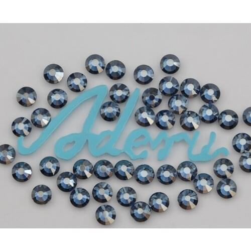 Aderu sapphire satin 817 super shiny lead free crystal hot fix rhinestone for nail art ornament garment shoe phone decoration