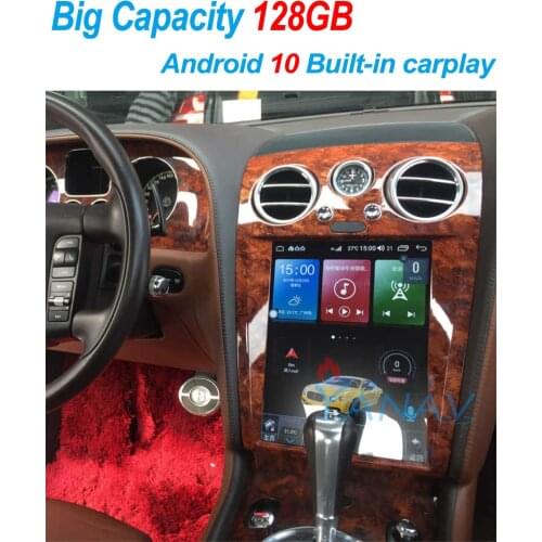 128GB Car Radio Android 10 Tesla Style Screen For Bentley Flying Spur 2004-2017 Multimedia Player GPS Navigation buit-in Carplay