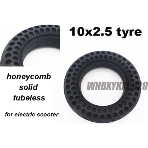 10x2.5 inch tubeless tires hollow non-slip wheels honeycomb thicken 10 inch solid tires parts of electric scooter