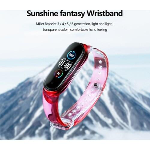 Bracelet For Mi Band 6 5 Watch Strap Silicone Watch Band Photochromic Silicone Strap Sport Wristband For Mi Band 6 5 Accessories
