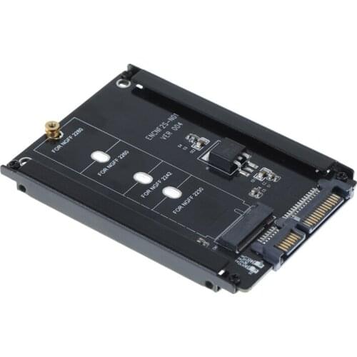Black Metal Case B+M key M.2 NGFF SSD to 2.5 SATA 6Gbps Adapter Card with Enclosure Socket m2 NGFF Adapter Converter Riser Card