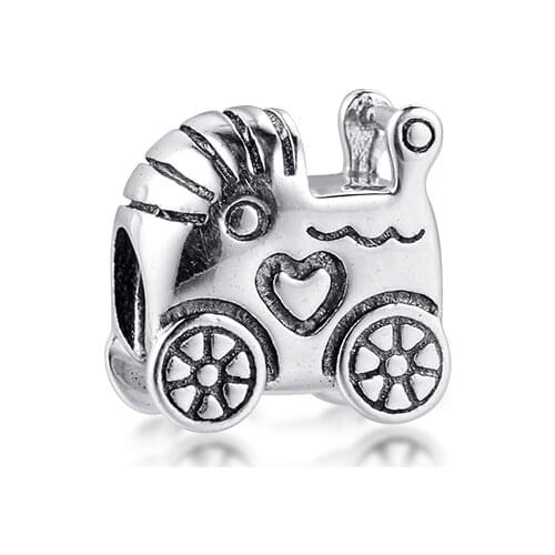 CKK Fit Original Pandora Bracelet 925 Sterling Silver Baby Carriage Beads Pram Charms Women DIY Jewelry Making kralen