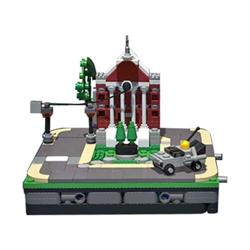 MOC-71182 Back to The Future Mobile City Time Travel Model Building Blocks Bricks Portable Car Toys Suit Futures For Kids Gifts