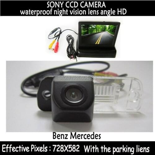 FOR SONY CCD HD car camera with monitor in Rear View Camera for Benz C-Class W203 E-Class W211 CLS-Class 300 W219 R350 R500 ML