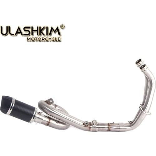 E-Mark For Yamaha FZ-07 MT-07 FZ07 MT07 2014-2017 XSR700 2014-2019 Motorcycle Exhaust Front Pipe Muffler Full System Slip On