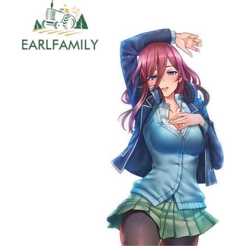 EARLFAMILY 13cm x 7.3cm for Miku Nakano Cute Decal Trunk Car Stickers Occlusion Scratch Motorcycle Creativite Car Door Protector