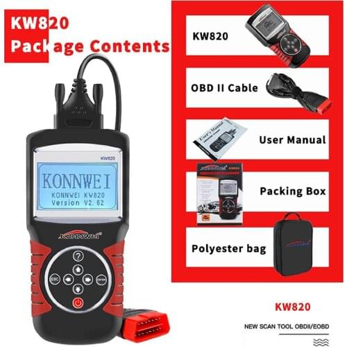 KONNWEI KW820 better than MS509 Car Diagnostic Tool kw 820 EOBD OBD2 Vehicle Engine Code Reader Fault Scanner Car Diagnostic Too