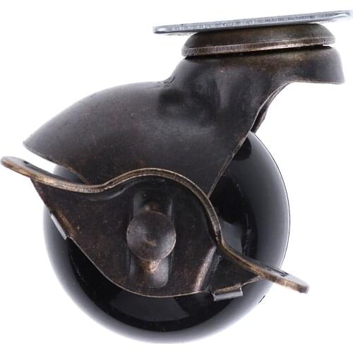 2'' Brake Copper Ball Caster Office Chair Caster Wheels Antique Brass