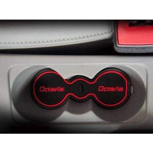 For Skoda Octavia A5 A7 2007-2014 2015 2016 2017 2018 Rubber Car Door Groove Mats Non-slip Interior Door Cup Armrest Storage Pad