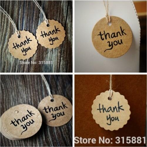 Kraft paper Thank You Tag, Gift Tags, Wedding Thank You Tags,Thank You Printable, Favor Tag 100pcs/lot