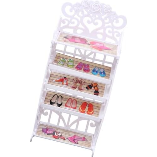 Fashionable Doll House Accessory Mini White Shoes Cabinet For