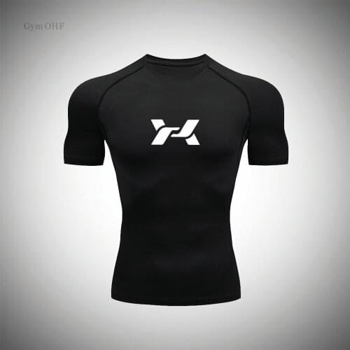 Mens Sports T-Shirt Gym T-Shirt Stretch Suit Race Tight T-Shirt Sports Quick Drying Suit Fighting Suit Jujitsu T-Shirt BJJ MMA