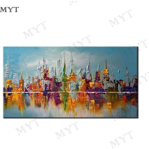 MYT Free Shipping 100% Handmade Reproduction Landscape Abstact Pictures Oil Painting On Canvas Wholesale Oil Paintings Pictures