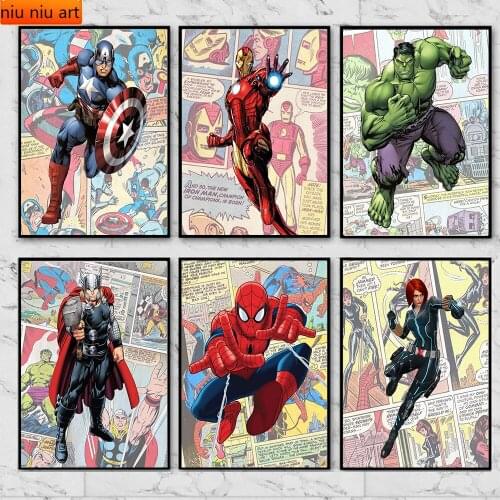 Marvel Disney 5d Diy Diamond Painting Mosaic for Kids Home Decor Diamond Cross Stitch Kits Embroidery Full Round Home Decor Art