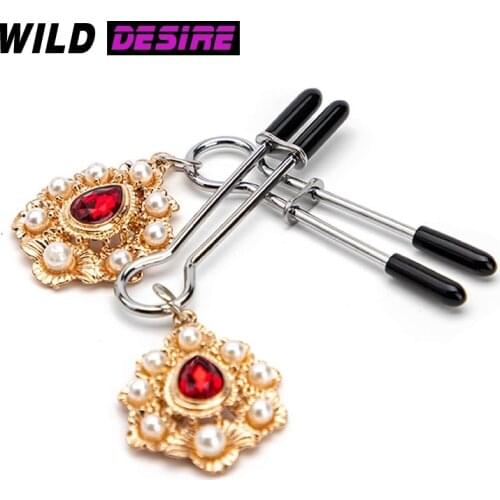 NEW 1 Pair Metal Breast Nipple Clips Female Clitoris Clip Body Piercing Jewelry BDSM Nipple Clamp Erotic Sex Toys Intimate Goods