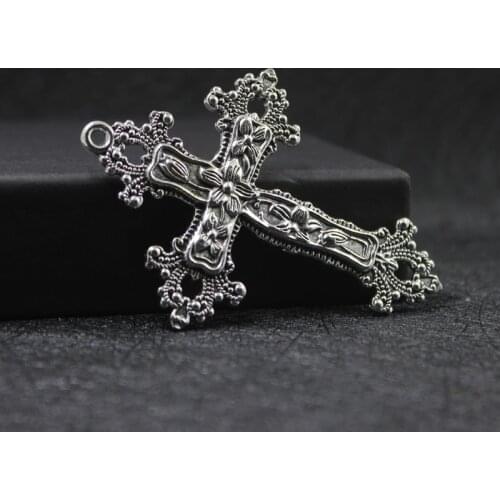 2020 New Zinc Alloy sliver Punk Religious Cross Charms Big Pendants For DIY Punk Necklace Accessories 10pcs ZA1454