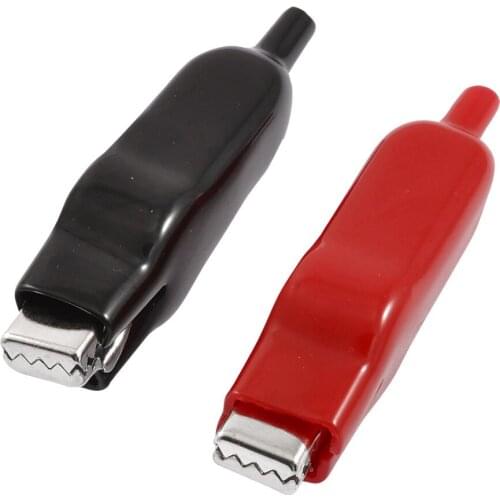 2 Pcs 78mm Plastic Insulating Cover Test Clamp Alligator Clips Clamps