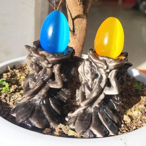 Crystal Ball Stand Natural Silver Obsidian Holder Support Sphere Base Quartz Gemstone Ball Stand Home Decora Figurine