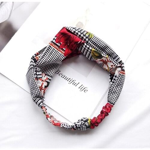 36 Models Summber Fashion Flower Fabric Scrunchy Women Girls Cross turban Headband Accessories For Women Hair Head Bands Wrap