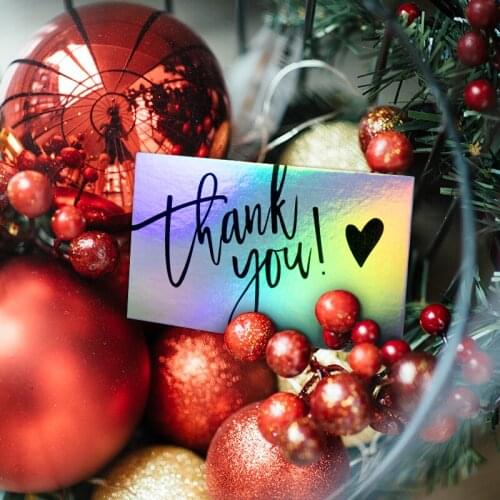 50pcs Laser Thank You Card for Supporting My Small Business DIY Reflective Gift Postcard Wedding Party Invitation Greeting Card